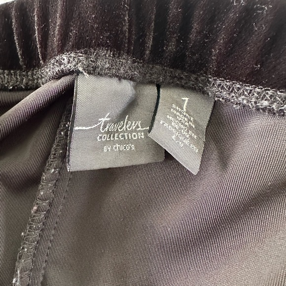 Travelers by Chico's Black Velvet Slip-on Pants Size small SHORT chicos size 1 - Picture 4 of 6